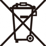 Crossed out wheelie bin logo